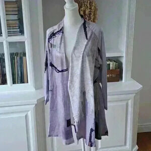 3 Potato Open Cardigan - Colors: Lavenders, Greens, Browns - Size: M